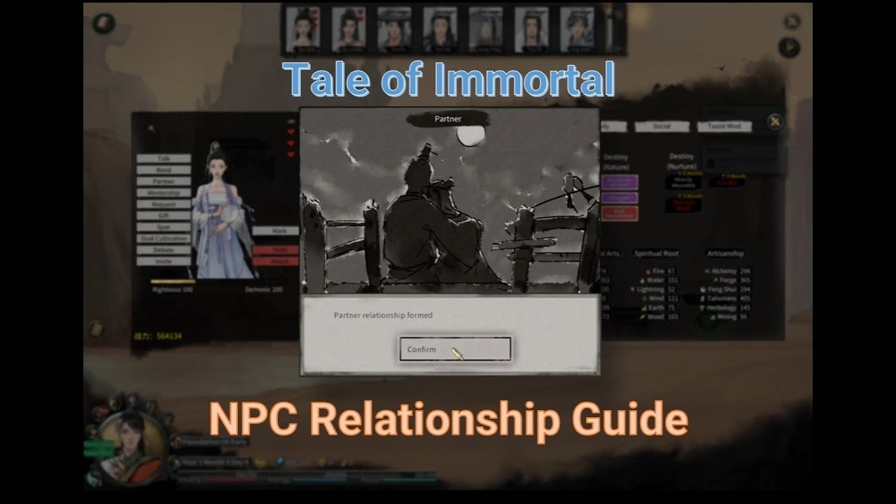 Tale of Immortal: NPC Relation Guide 鬼谷八荒 NPC建立关系攻略