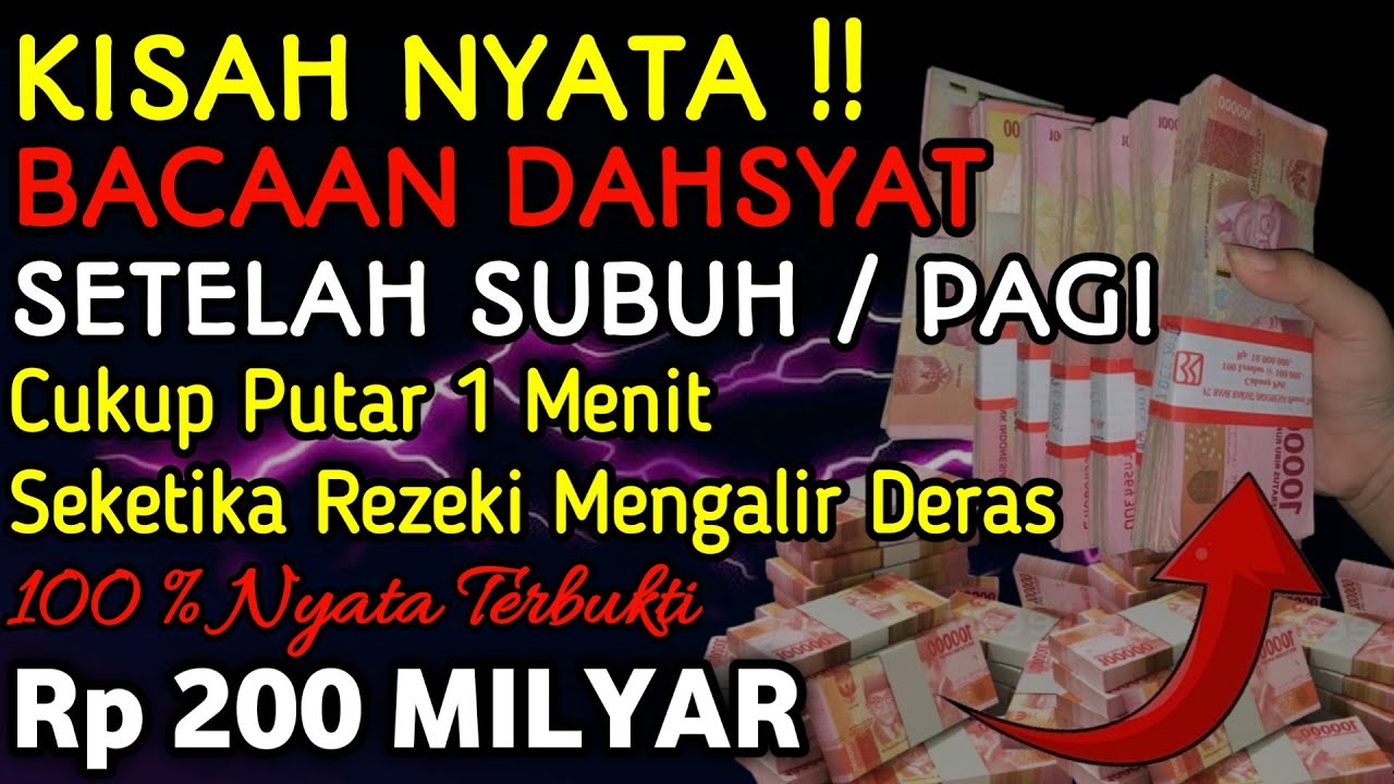 Sempatkan Baca 1x Setelah Subuh| Doa Pembuka Rezeki Dari Segala Penjuru, Pelunas Hutang