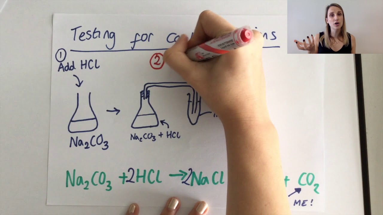 Testing for carbonate ions using HCl and limewater