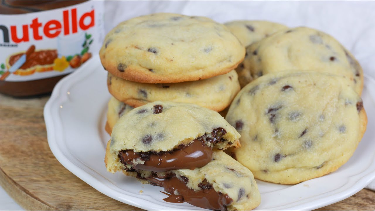 Nutella Cookies I Chocolate Chip Cookies mit Nutella