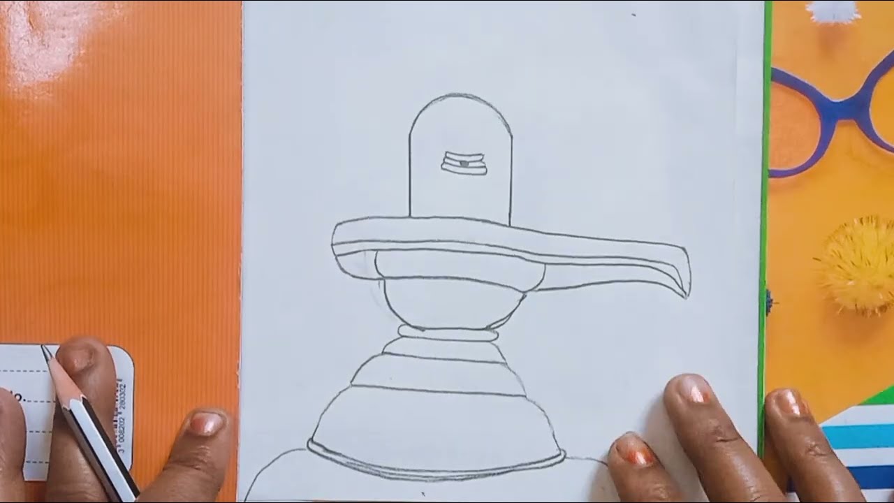 Drawing Shivling Easy, How To Draw Mahadev, Pencil Sketch Shivling, Easy Mahashivratri Drawing 