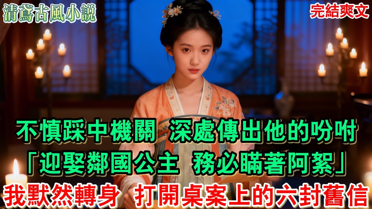 【完結爽文】不慎踩中機關，深處傳出他的吩咐：「迎娶鄰國公主之事，務必瞞著阿絮……」我默然轉身，打開桌案上的六封舊信#小說#追妻火葬場#愛情#古言小說 #逆袭 #爽文完結 #大女主