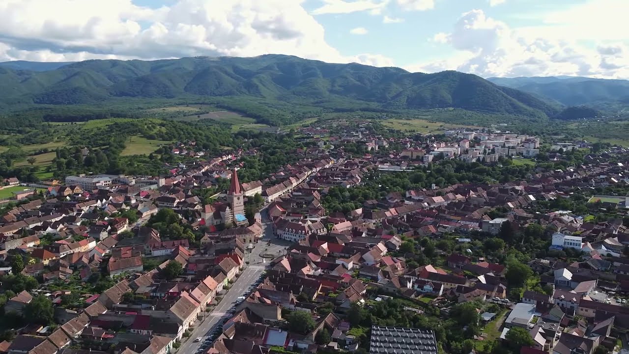 Bird's Eye View of Cisnadie, Transylvania / Romania - Mavic Mini
