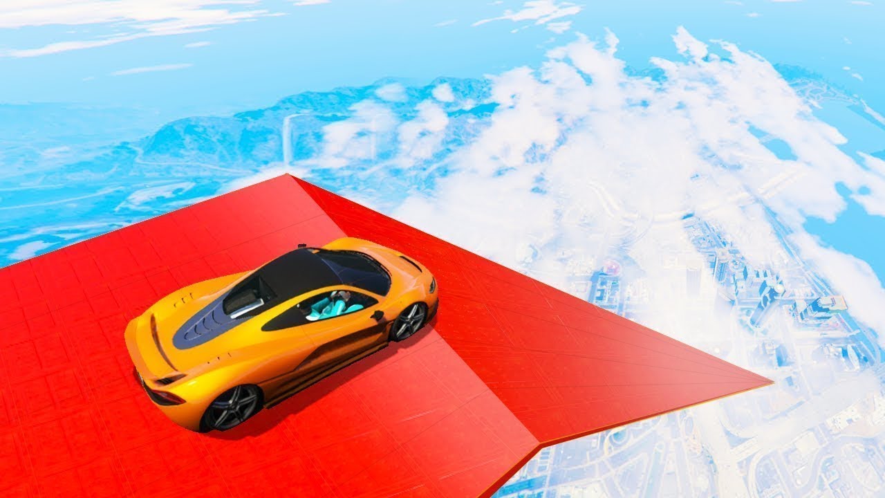 IMPOSSIBLE 999,999 FEET STUNT RAMP! (GTA 5 Funny Moments)