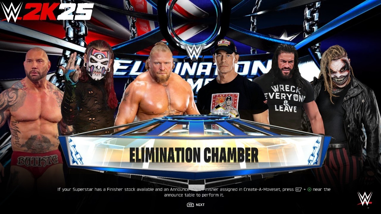 Full Match - Batista vs Jeff vs Brock vs Cena vs Roman vs Fiend at Elimination Chamber | WWE 2k25 