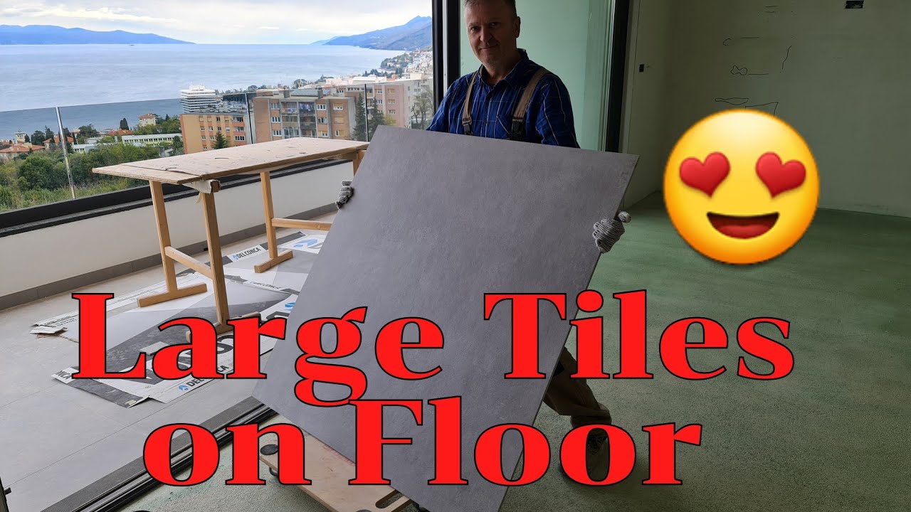 How to install Large Tiles on the Floor (real job in real time) Gro$e Fliesen verlegen