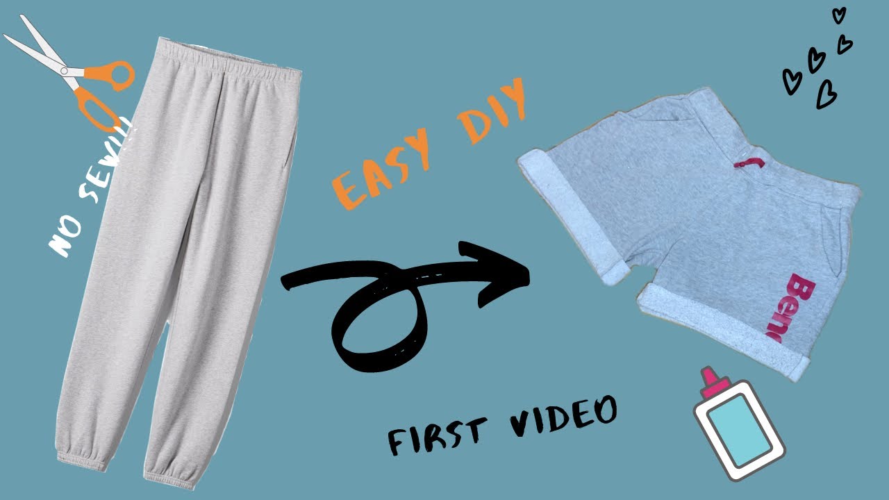 DIY: sweatpants to shorts. *EASY *NO SEW
