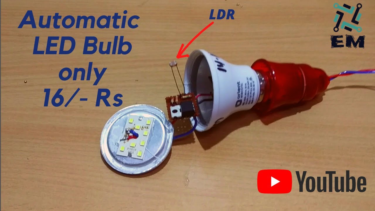 How to Make Automatic ON OFF LED Bulb at Home || Automatic Street Light with LDR