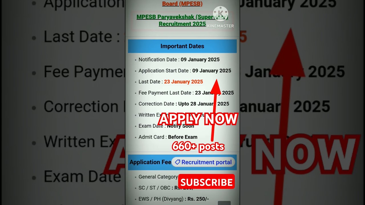 MPESB Paryavekshak (Supervisor) Recruitment 2025: Full Details & How to Apply!