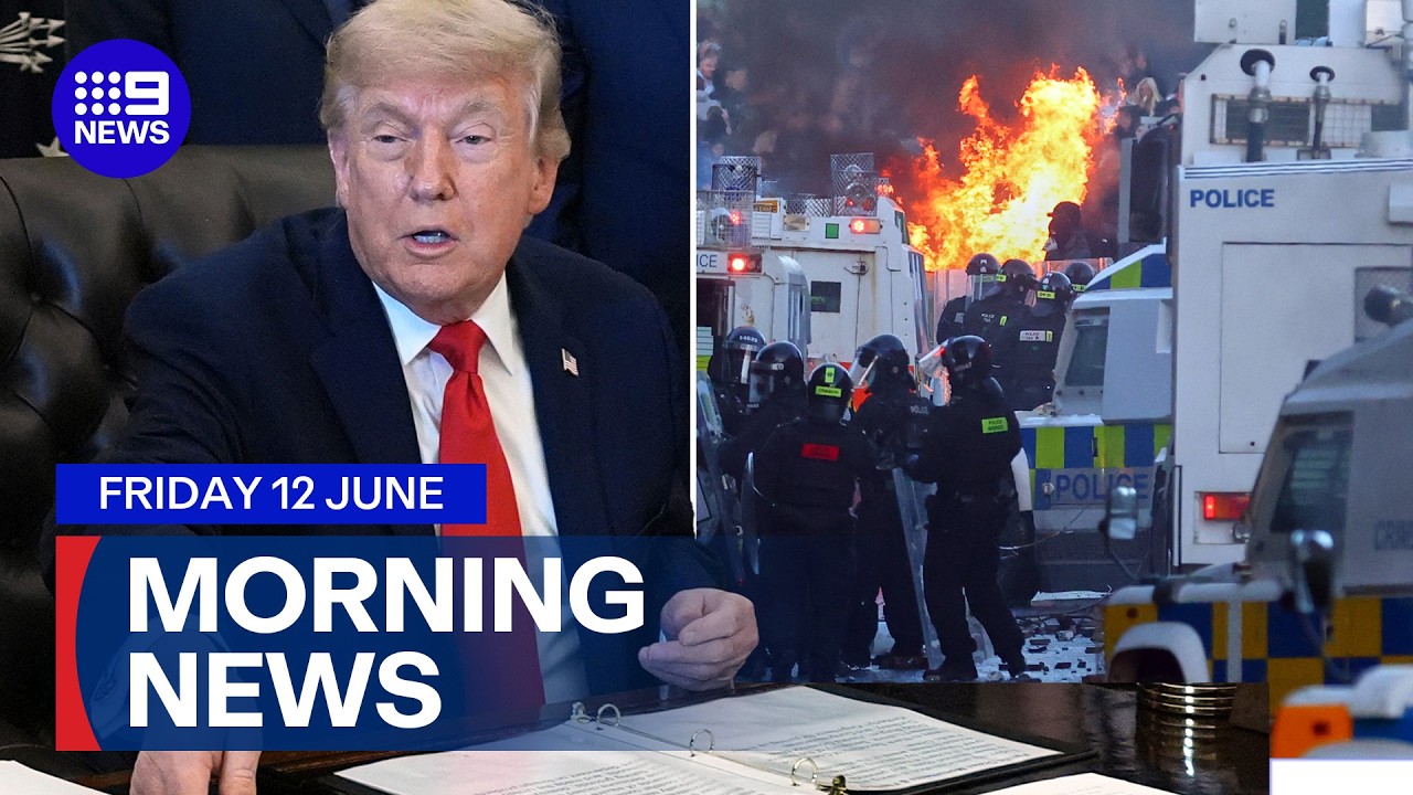 12 officers injured in Belfast; Trump backflips on major Iran strikes | 9 News Australia