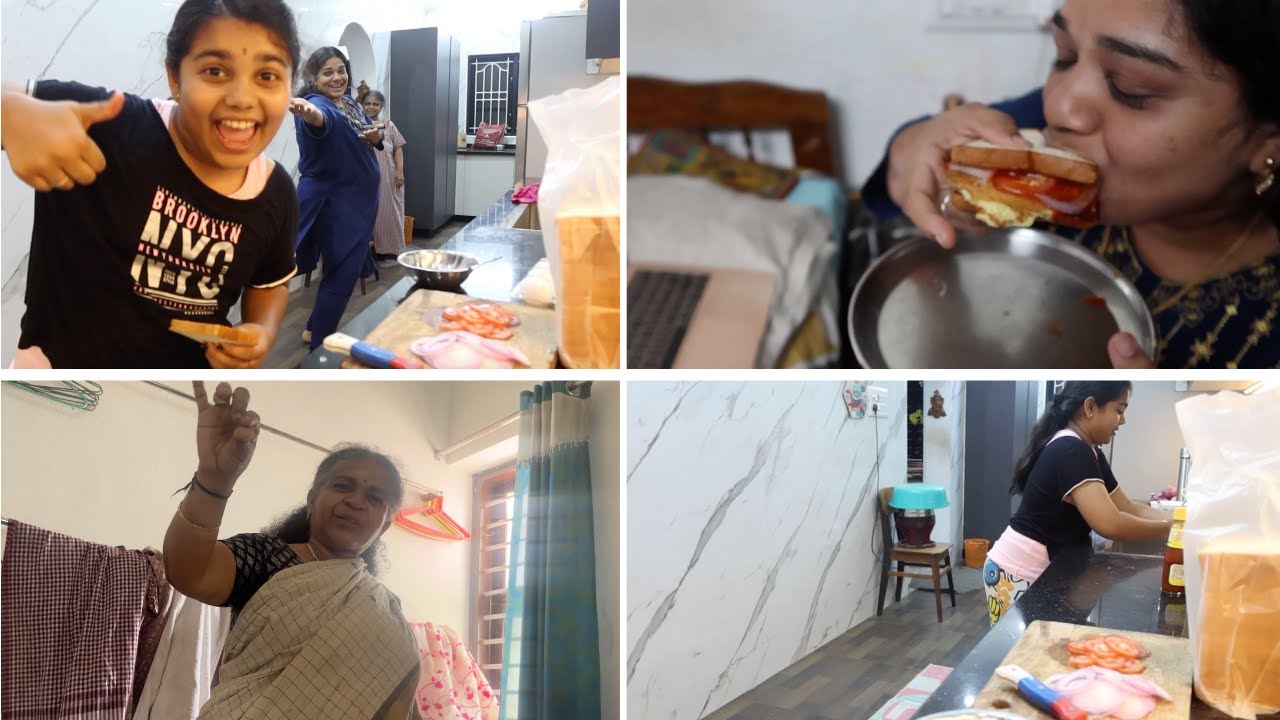 ❤️Amma Veetu Vlog - 🥗Maha Taking Over Amma's Kitchen - Maha Made Best Egg Sandwich