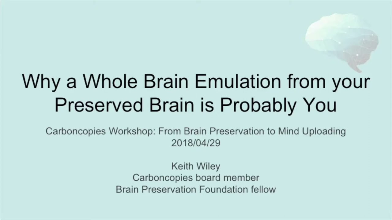 Why a Whole Brain Emulation from your Preserved Brain is Probably You