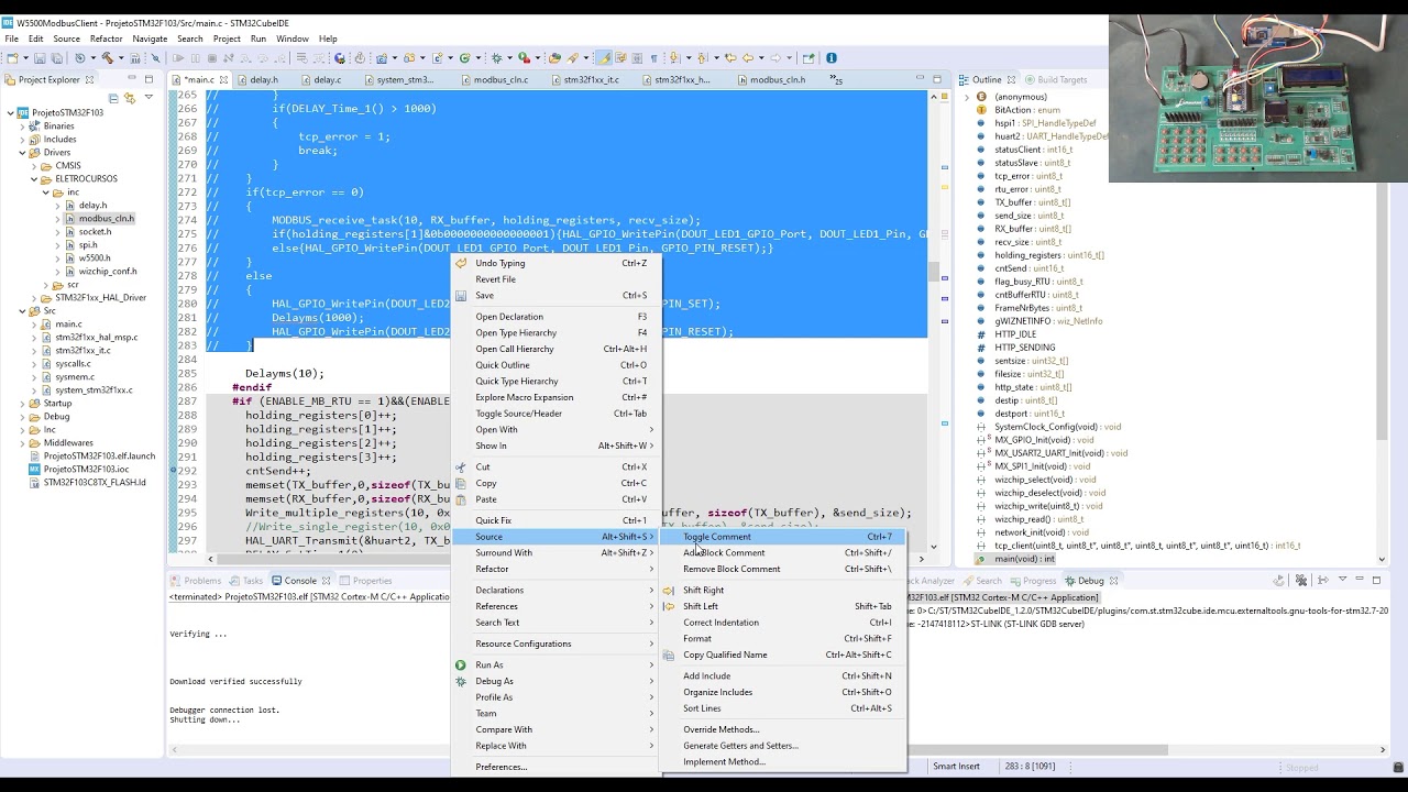 W5500 e STM32F103 - ModbusTCP/RTU Client/Master