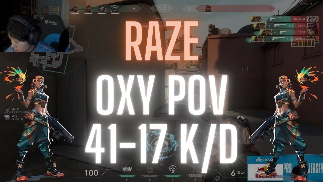 Cloud9 OXY POV Raze on Bind 41-17 K/D (VALORANT Pro POV)