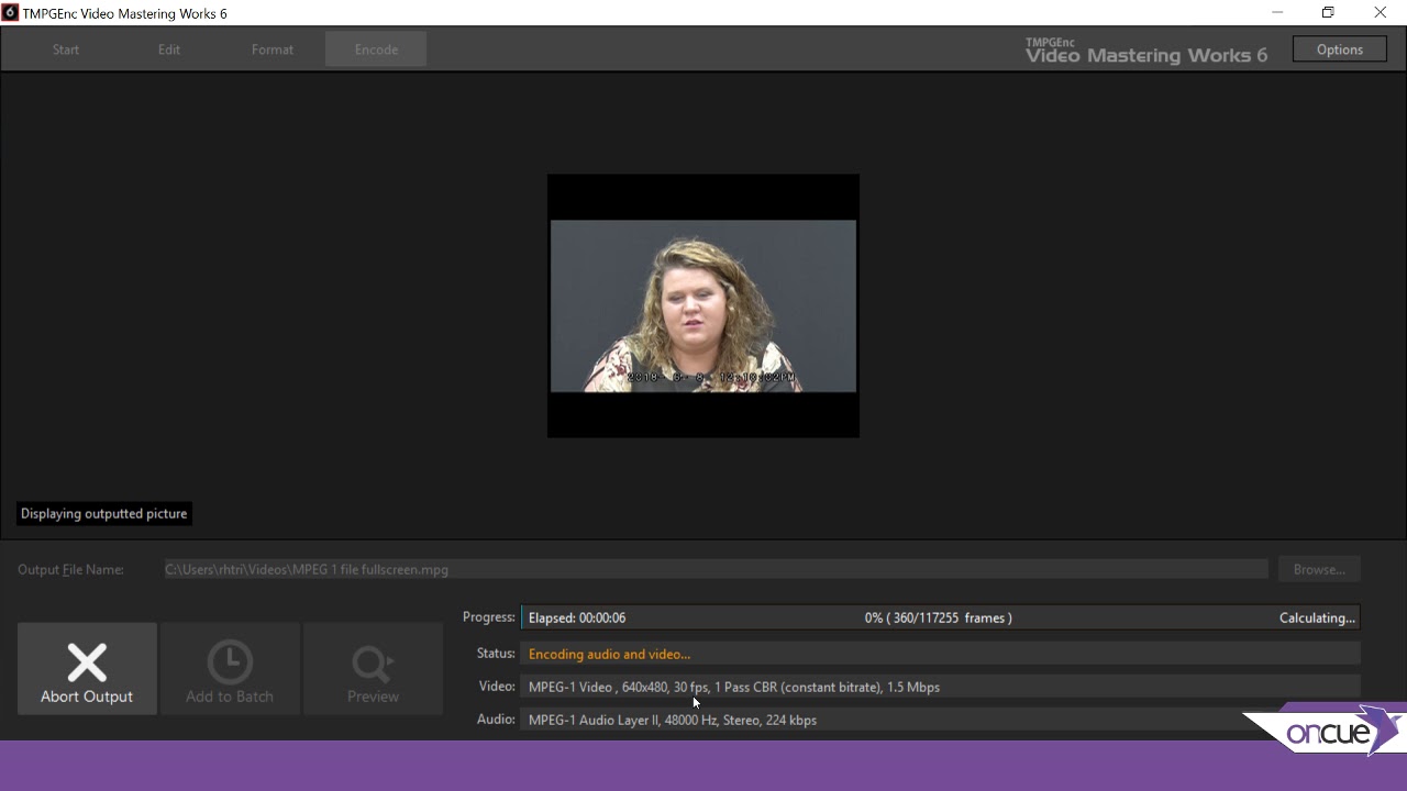 Encoding an MPEG 1 for both full and wide screen