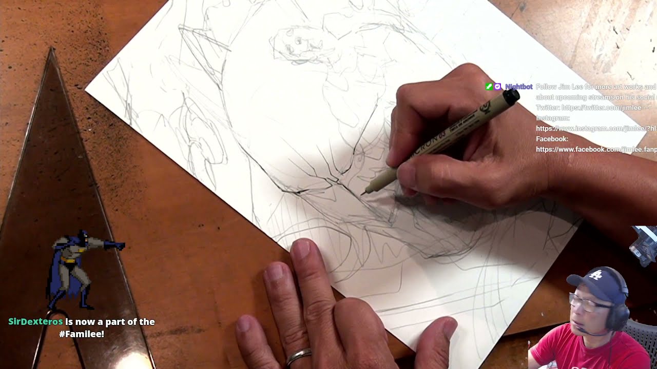 NEXT BATMAN! Jace Fox DC Comics Art Stream with Jim Lee...sketches for BINC Part 1 of 2