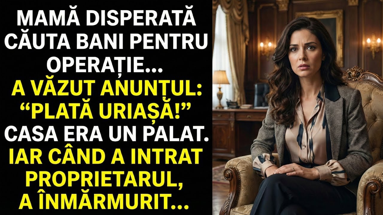 Mama căuta bani pentru operația fiului. A mers la un anunț și l-a văzut pe cel pe care l-a...