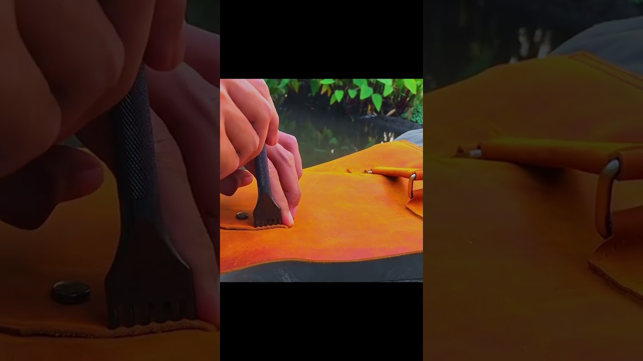 Perforate leather #leather #tutorialkerajinan #short