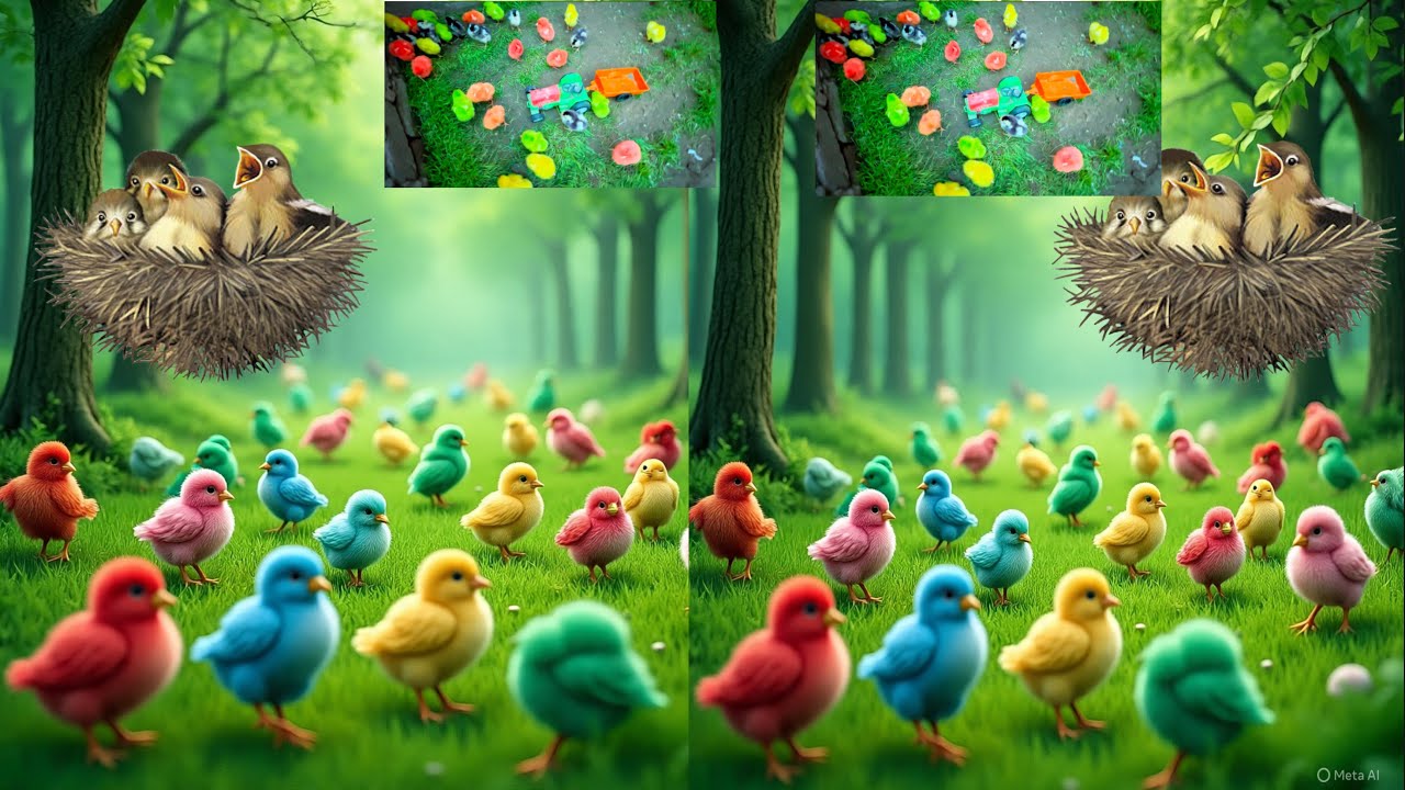 Colourfull Chicks Playing // Baby Hen Chicks ,Baby Chicks 
