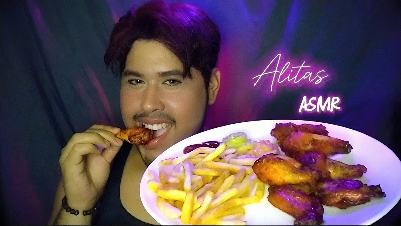 ASMR | Alitas con Papas Fritas + Chismecito | Wings + French Fries | Eating Sounds 먹방