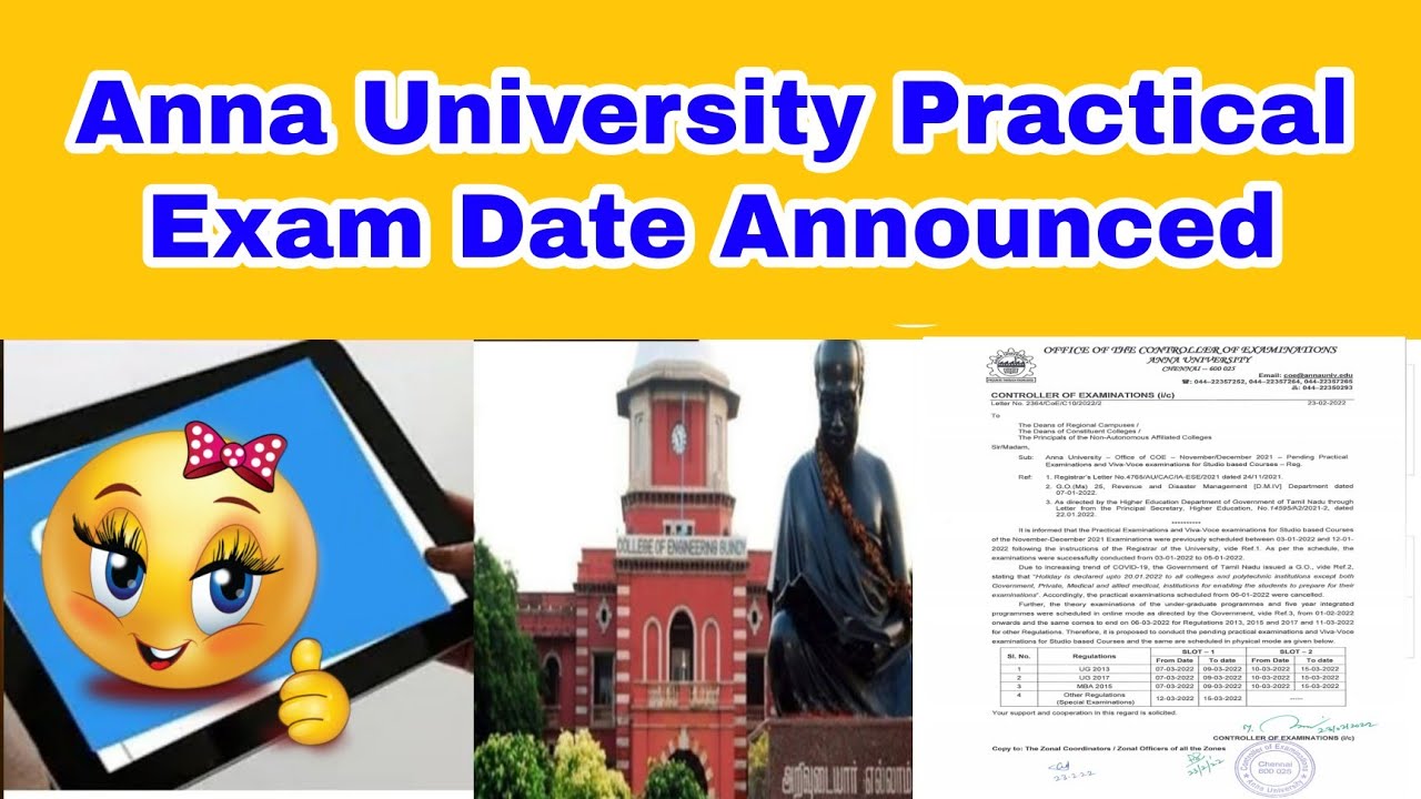 Anna University Offline Practical Exam Dates👍