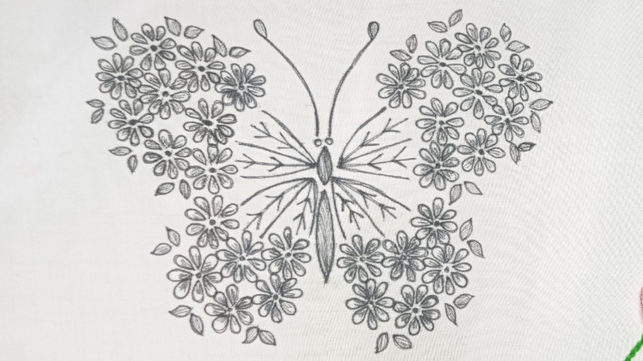 Floral Butterfly Embroidery Tutorial l Hand Embroidery Beautiful Butterfly Design Stitches