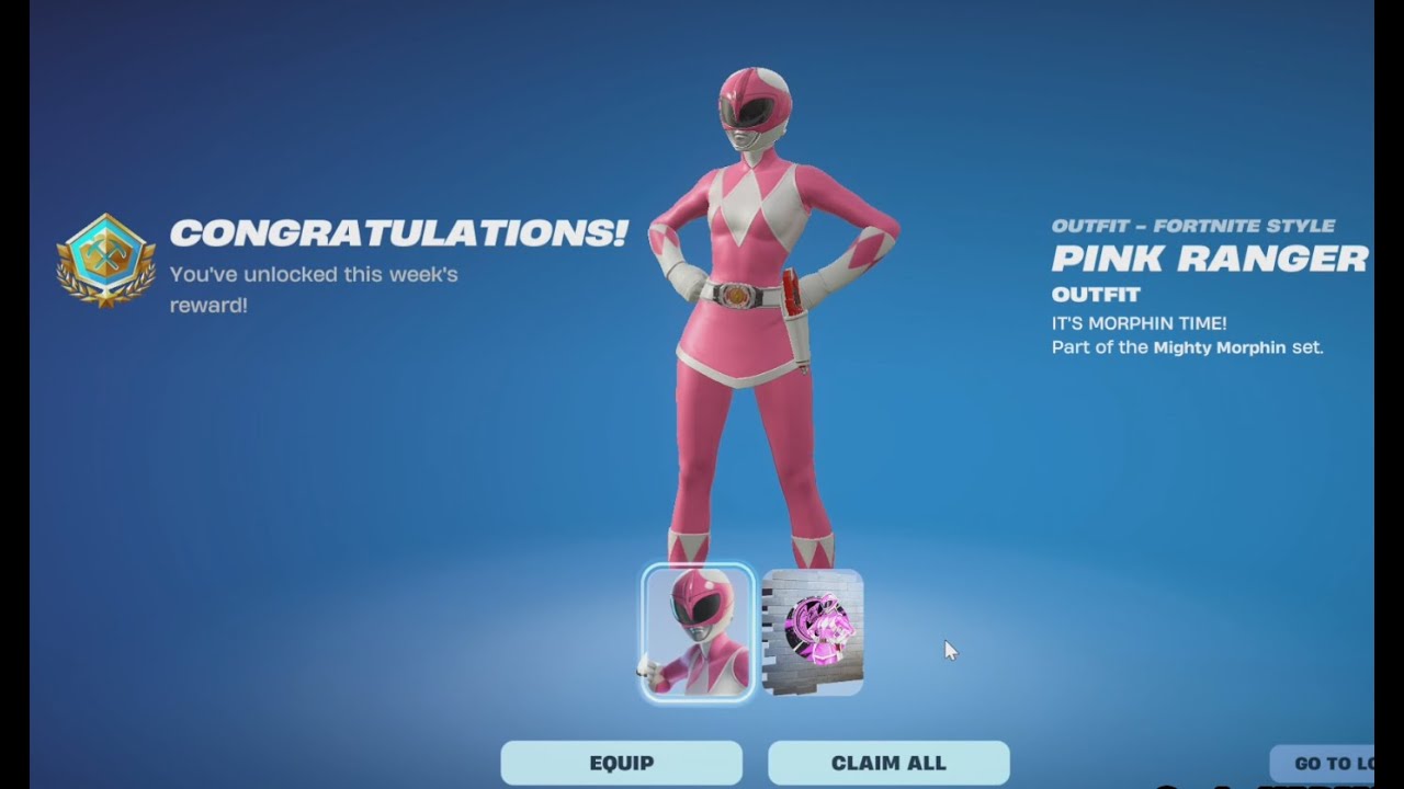 I Won Pink Ranger Skin In Fortnite