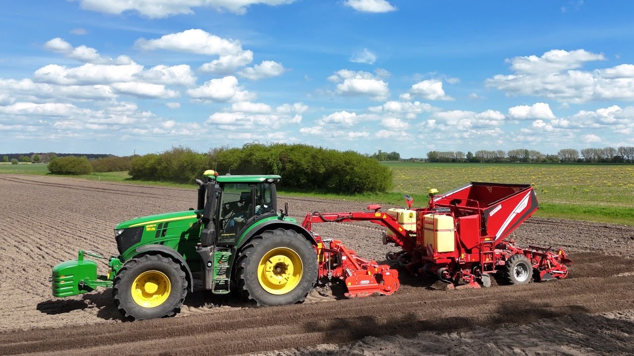 JOHN DEERE 6250R mit GRIMME PRIOS 440 & MASCHIO Kreiselegge / Kartoffellegen 2024 / 4K