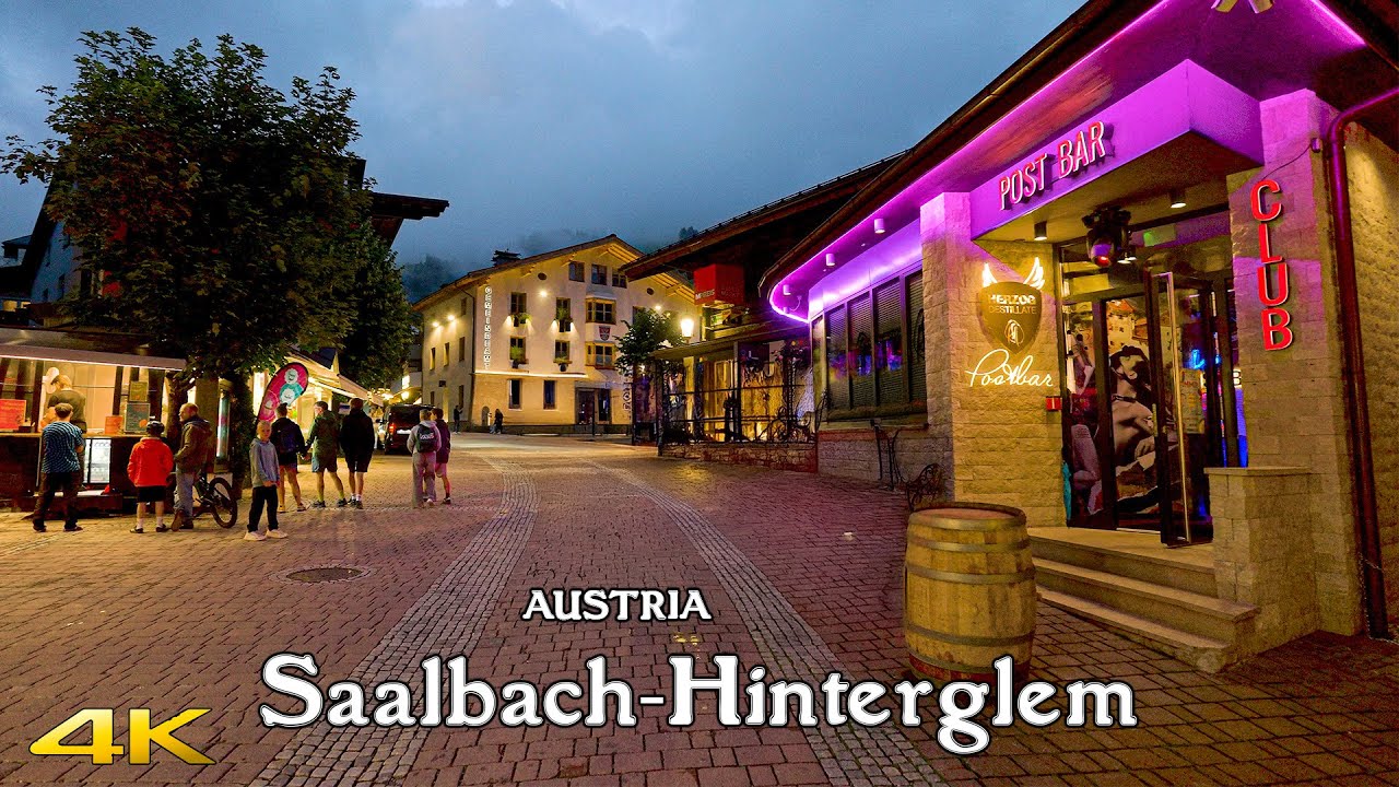 Saalbach Hinterglemm Austria 🇦🇹 | Cozy Evening Walk After Rain In A vibrant alpine village 4K