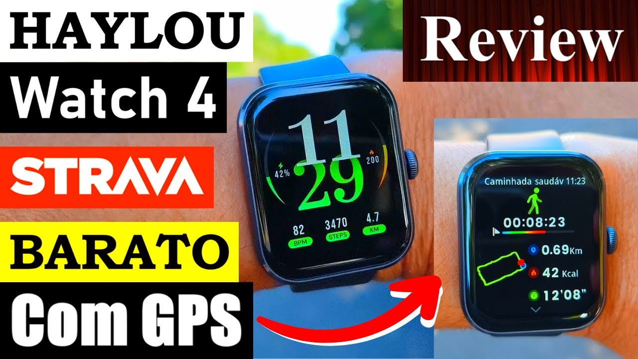 REVIEW HAYLOU WATCH 4 COM TESTE DE GPS COMPARANDO COM STRAVA! SMARTWATCH BOM E BARATO COM GPS
