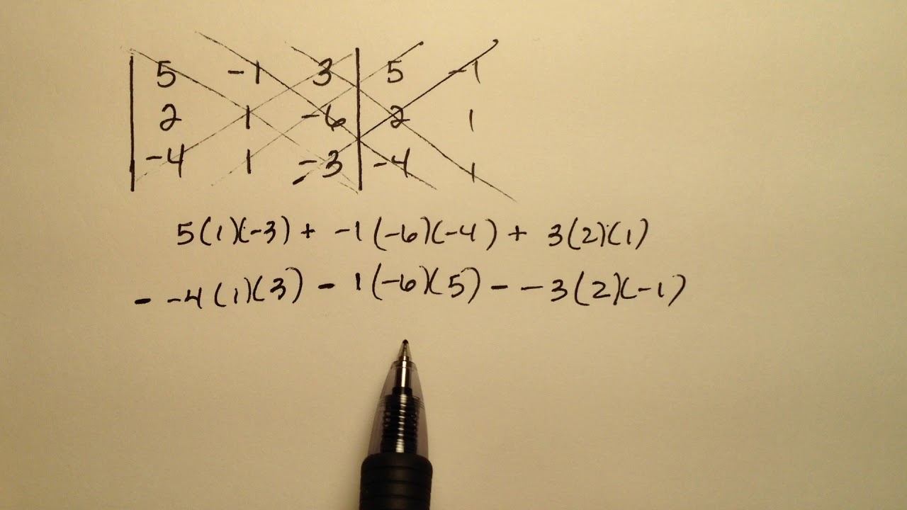 Determinant, 3x3, Expaning Using Diagonals Example