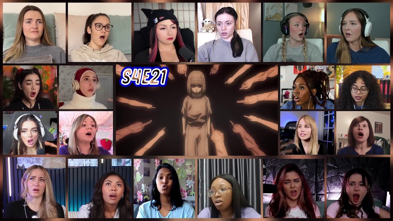 Attack on Titan Season 4 Episode 21 Girls Reaction Mashup |  進撃の巨人