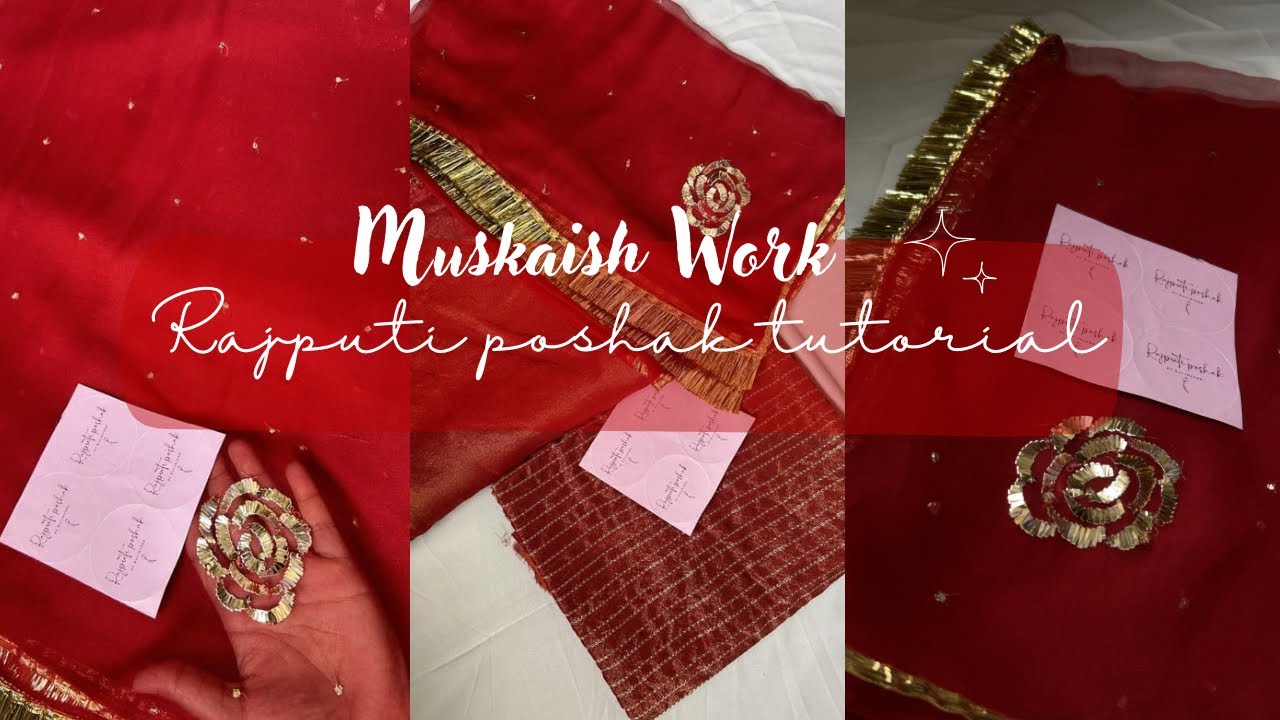 राजपूती पोशाक पर  बादला मुकैश वर्क कैसे करें ?? #rajputiposhak #mukaishwork