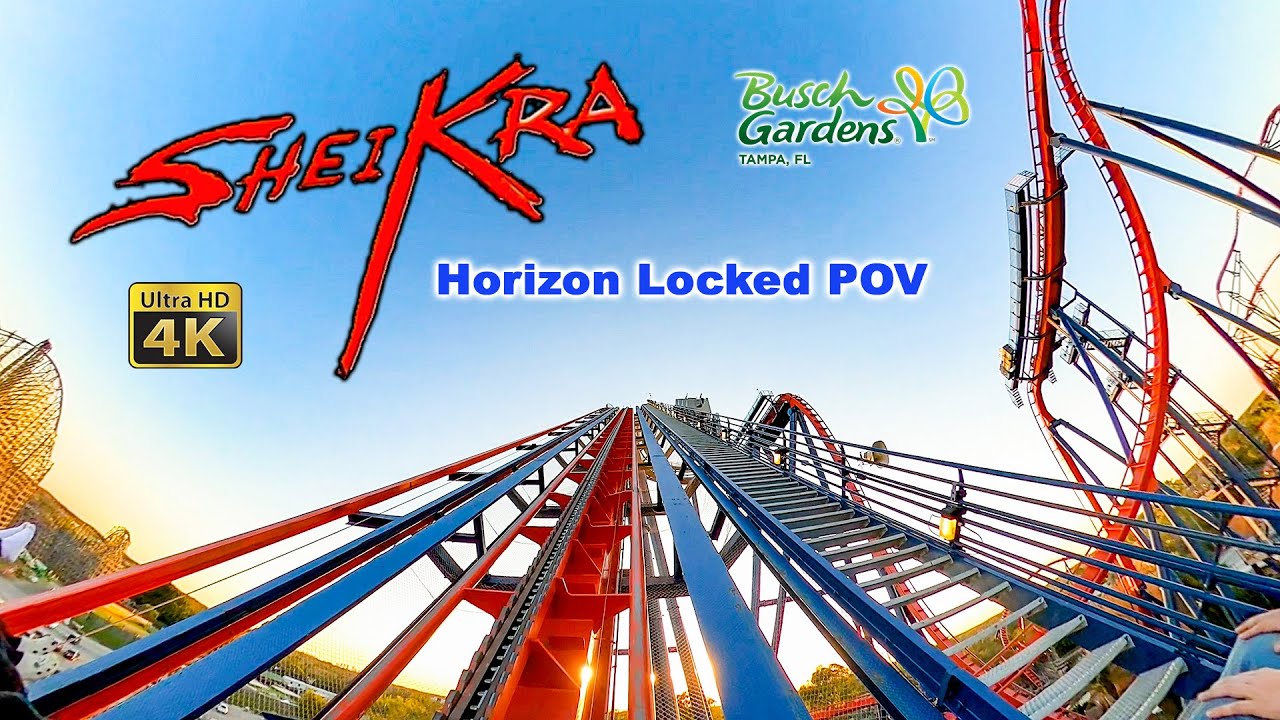 Sheikra Roller Coaster On Ride Front Row Horizon Locked 4K POV Busch Gardens Tampa 2023 01 27