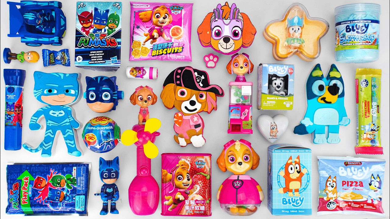 99 Minutes Satisfying with Unboxing Bluey & Paw Patrol Skye & PJ Masks Candy Toys Collection 💙🍬