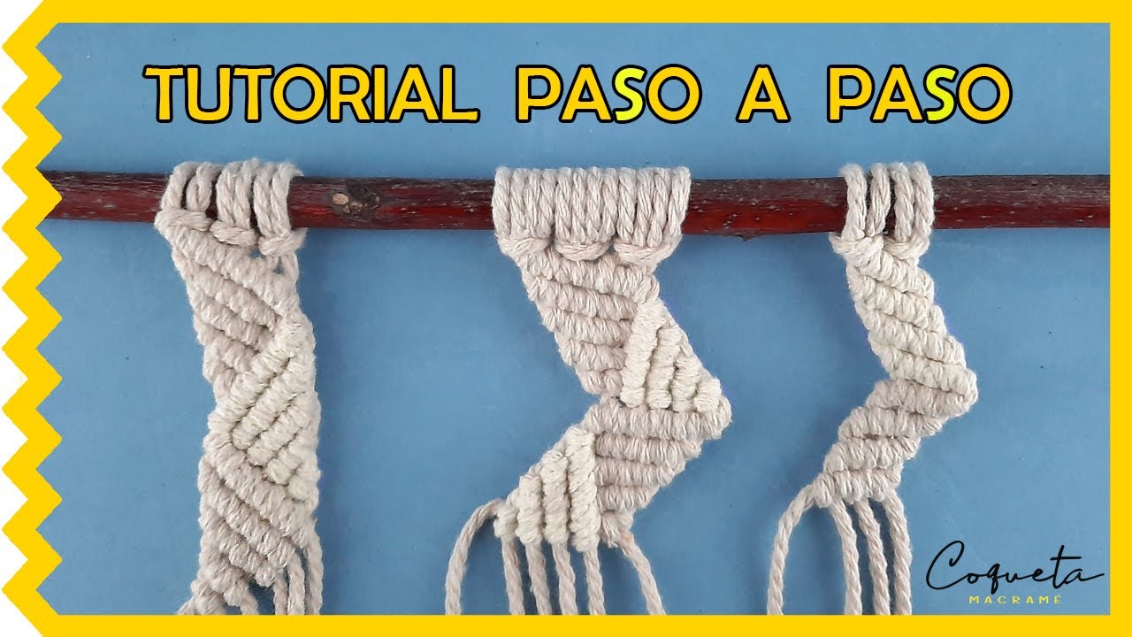 3 Patrones en 𝗭IG-𝗭AG para Macram&eacute; (Nivel Principiante)