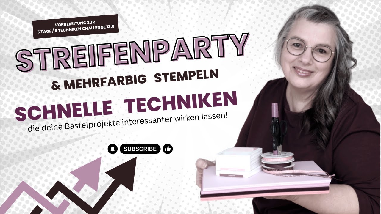 Streifenparty & mehrfarbig stempeln/Techniken die dein Bastelprojekt interessanter wirken lassen
