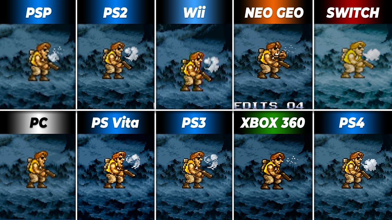 Metal Slug 3 | Wii vs Nintendo Switch vs PSP vs PS2 vs PS3 vs PS4 vs PSVita vs PC vs NeoGeo vs Xb360