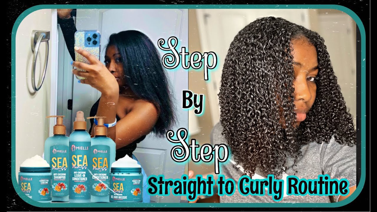 Straight to Curly Routine ( Using Mielle Organics Seamoss Anti Shedding Hair Collection )