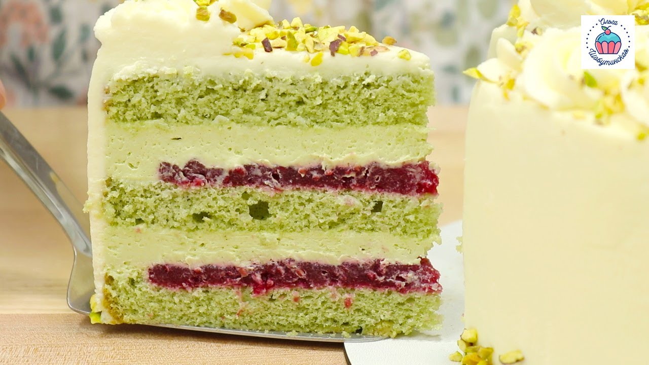 ТОРТ Фисташковый с Малиной🍰 Идеальный фисташковый Бисквит! Фисташковый крем / ОрехПродукт