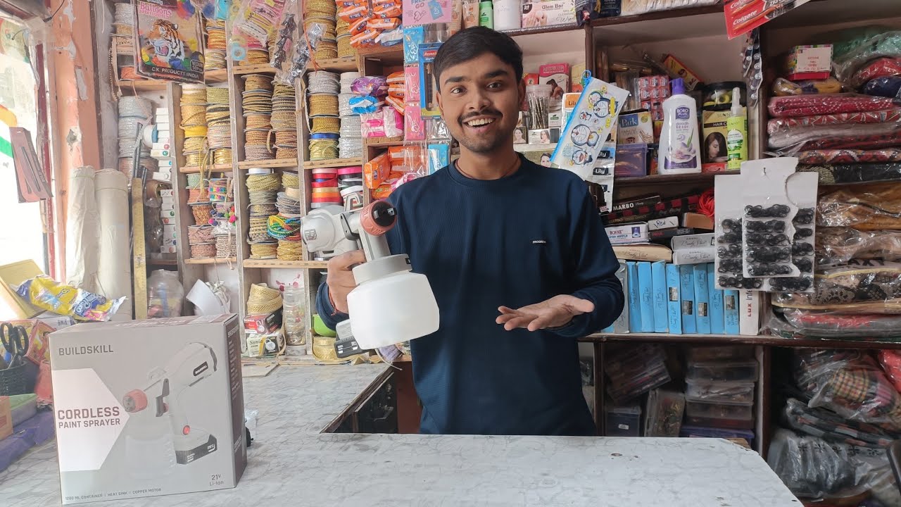 BUILD SKILL 21V Cordless Paint Sprayer Unboxing & Review 🔥 | Best Paint Spray Machine for Home?