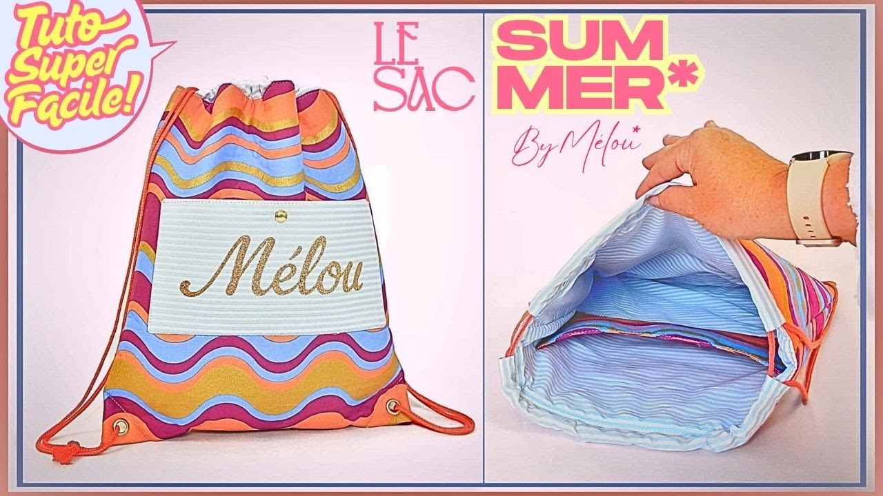 🎀 ПРОСТОЙ ИНСТРУКЦИЯ #DIY 🎀 Сшейте сумку на шнурке #SUMMER #ByMélou 🥰