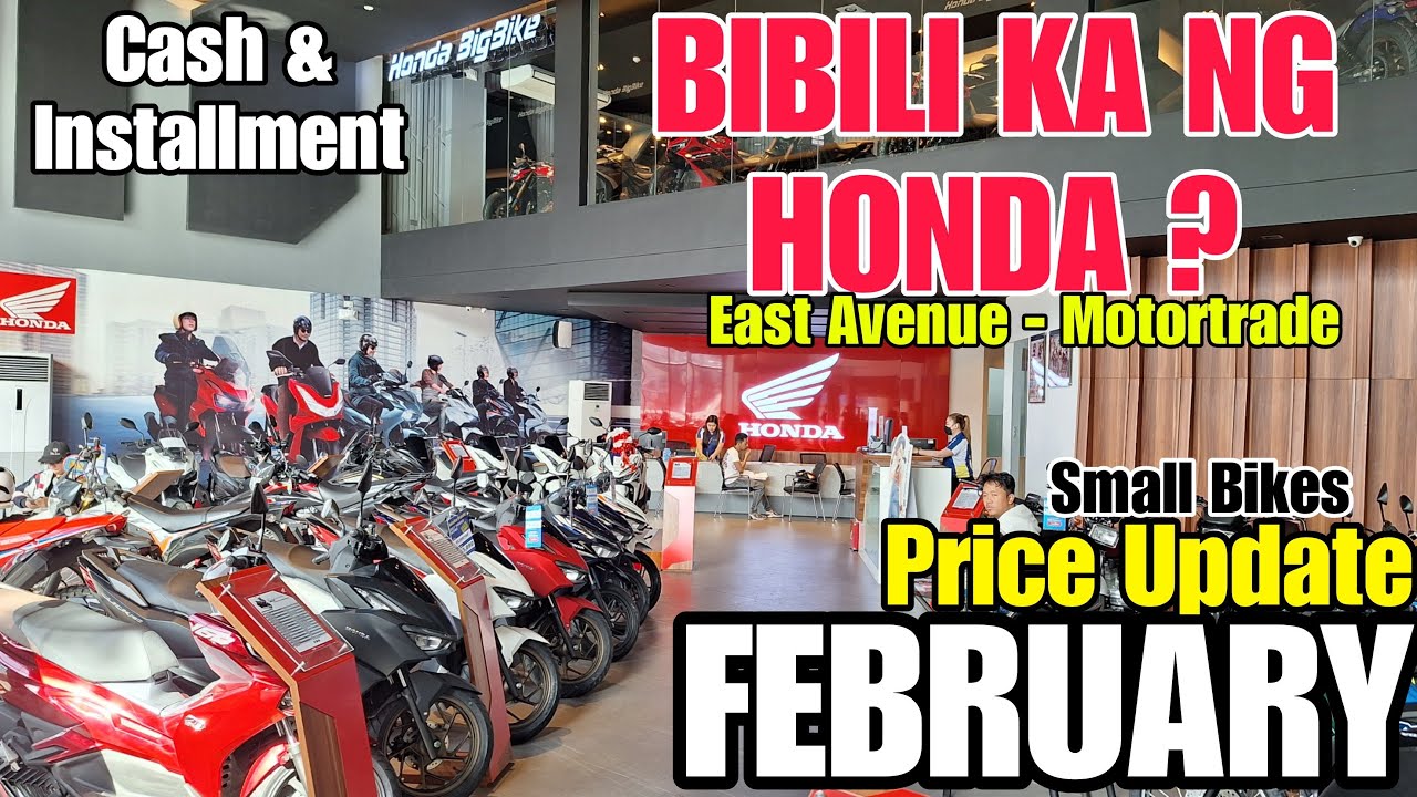 HONDA Motorcycle  - February 2024 Price Update - Cash & Installment,  East Avenue Honda Wing Shop
