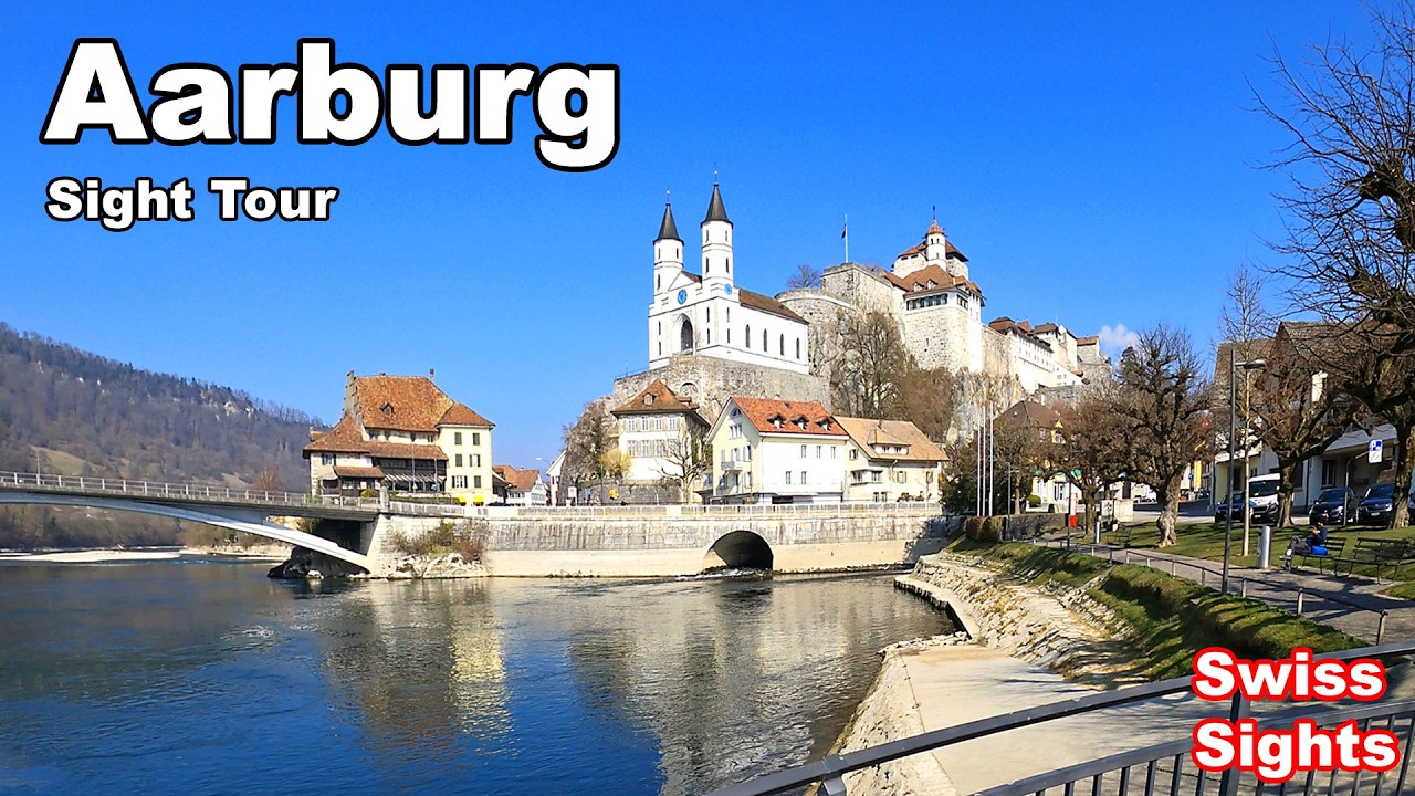Aarburg Switzerland 4K Where Aare River flows backwards