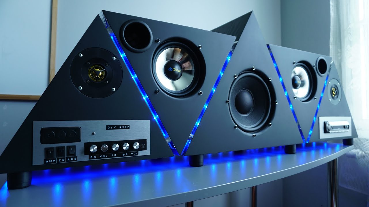 DIY Boombox Prism, усилитель 220 Вт * 2 + 350 Вт, 8-дюймовый бас и старый CD-плеер