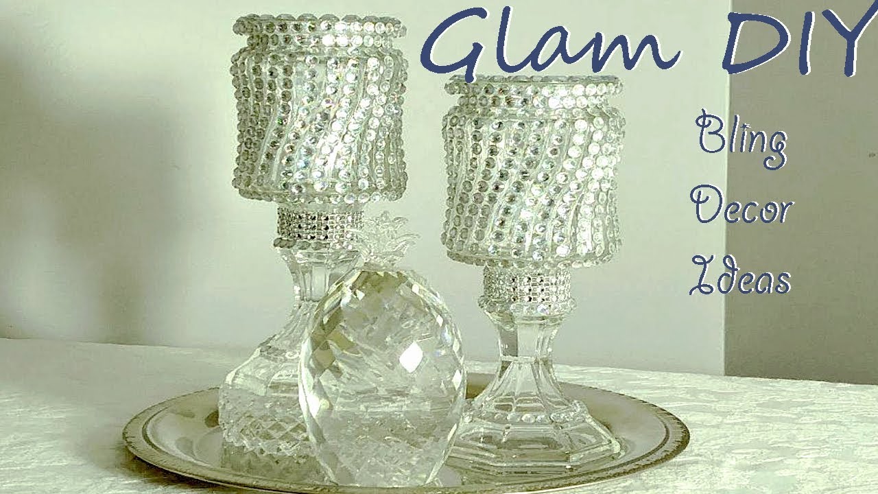 Dollar Tree DIY Glam Bling Candle Holders
