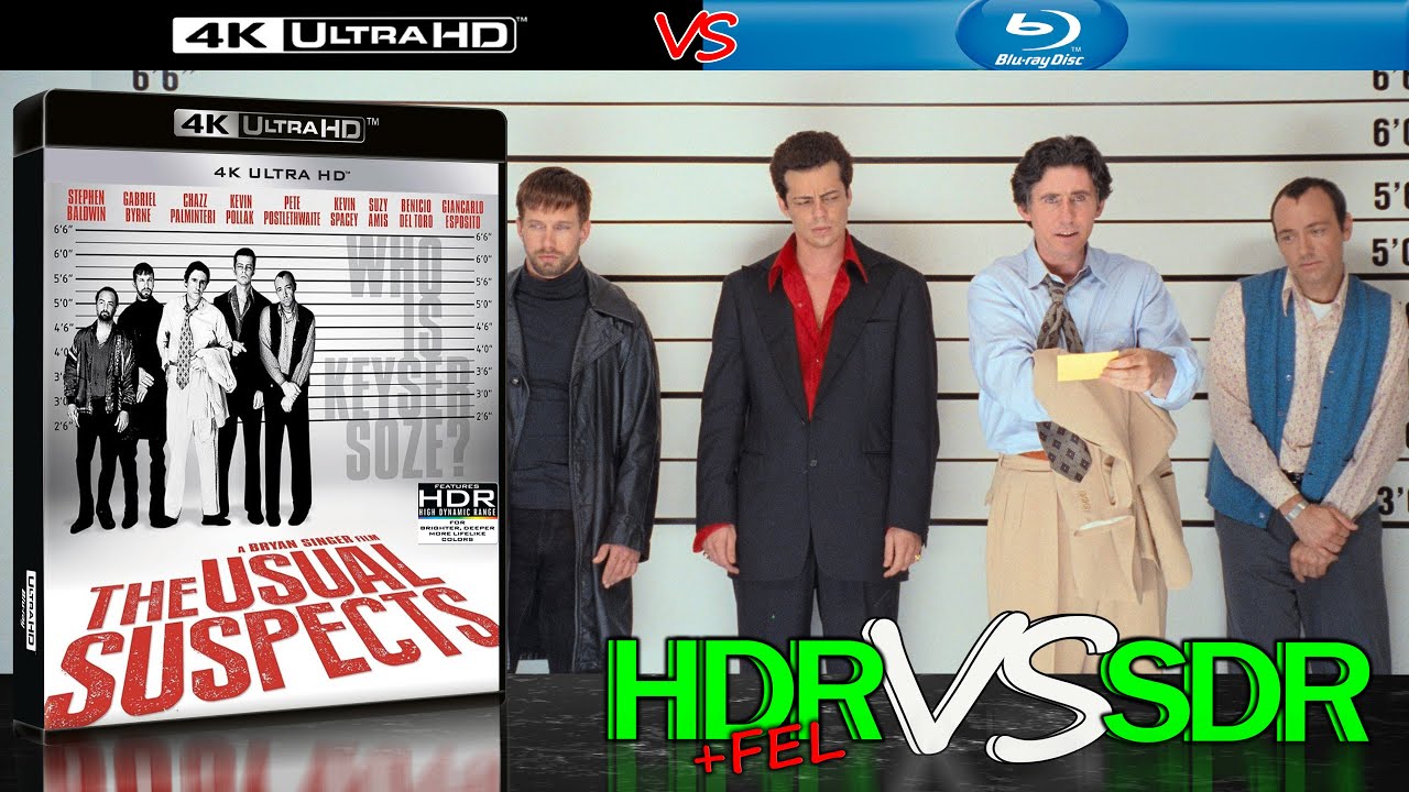 The Usual Suspects 1995 HDR ANALYSIS 4K BD vs 1080p BD SDR 100nits 