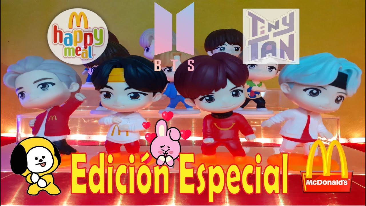 Tiny Tan BTS Edición Mcdonalds 🎤 Cajita Feliz Mc Donalds BTS 🍟 Happy Meal Figuras Suga Jung Kook V