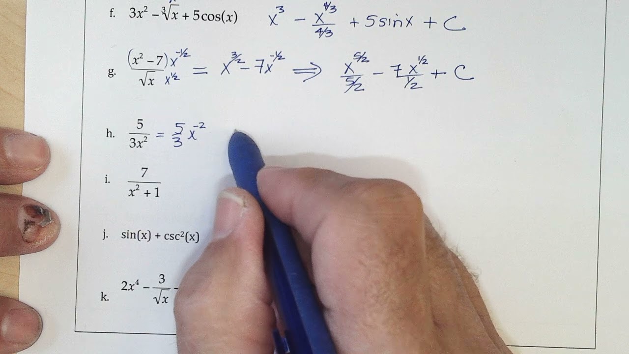 173 Anti Derivative Worksheet