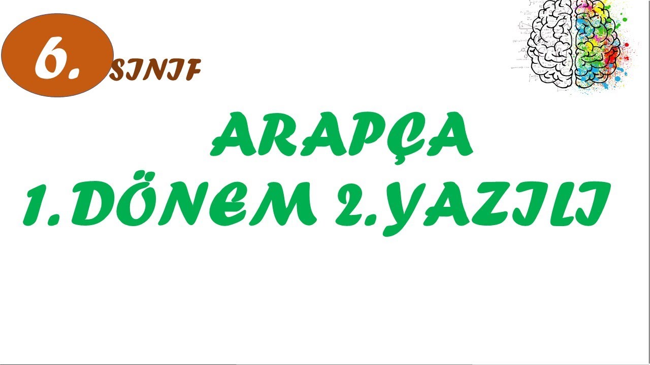 6. sınıf arapça 1. dönem 2. yazılı